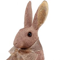 Artículo Conejito de Pascua decoración conejito con lazo marrón decoración de Pascua 25cm