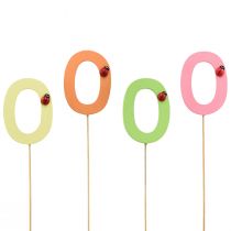 Artículo Tapones de números cumpleaños 0 tapones de flores madera 27,5cm 16 piezas