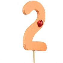 Artículo Tapones numéricos cumpleaños 2 tapones florales madera 27,5cm 16 piezas
