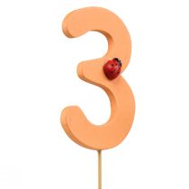 Artículo Tapones numéricos cumpleaños 3 tapones florales madera 27,5 cm 16 piezas