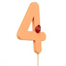 Artículo Tapones numéricos cumpleaños 4 tapones florales madera 27,5cm 16 piezas