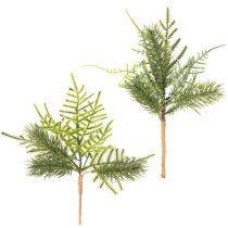 Artículo Rama de abeto artificial para decoración festiva, 22 cm, 2 unidades