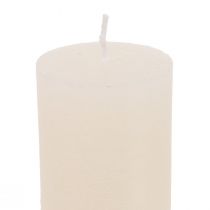 Artículo Velas grandes velas de palo de color liso crema 50x300mm 4 piezas