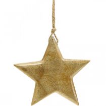 Artículo Decoración de Adviento, estrella de madera, estrella de decoración navideña H9cm 3 piezas