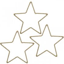 Adorno de adviento, Adorno navideño estrella, Adorno estrella yute L15,5cm 8 piezas