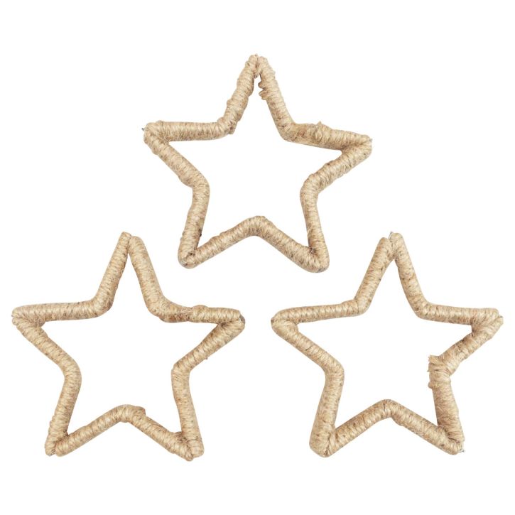 Decoración de Adviento Decoración navideña estrella estrella decorativa yute 13,5 cm 6 piezas