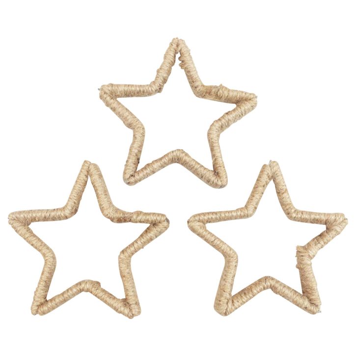 Artículo Decoración de Adviento Decoración navideña estrella estrella decorativa yute 13,5 cm 6 piezas