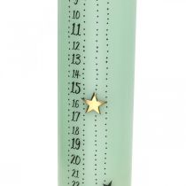 Vela calendario de adviento vela pilar verde claro 250/50mm