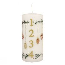 Vela calendario de Adviento Vela de Adviento vela blanca 150/65mm