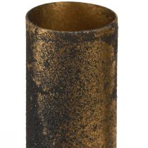 Artículo Portavelas de Adviento vintage dorado para velas de palo Ø23mm 4 piezas