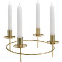Artículo Vela anillo velas de barra portavelas oro Ø28cm H11cm 2pcs