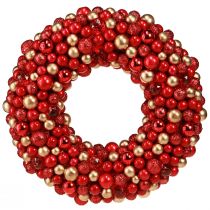 Artículo Corona de Adviento corona de bolas de oro rojo Navidad Ø33cm