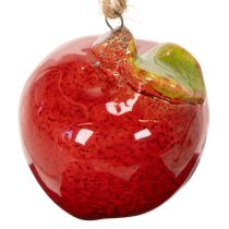 Artículo Manzana de cerámica decorativa de otoño para colgar, 5 cm, 4 unidades