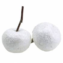 Manzanas decorativas blancas con purpurina 5,5–6,5 cm 12 piezas