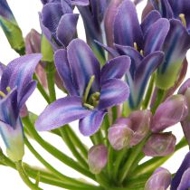Artículo Agapanthus Lirio Africano Flores Artificiales Púrpura L75cm 2pcs