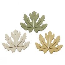 Artículo Decoración de mesa otoño decoración dispersa decoración de madera hoja de arce 4cm 72 piezas