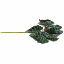 Artículo Alocasia planta artificial hoja de flecha verde violeta Al. 48 cm