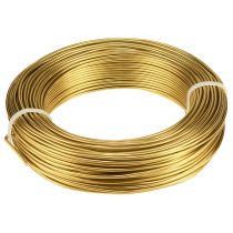 Artículo Alambre de aluminio de 2 mm, alambre artesanal, alambre decorativo dorado, 60 m, 500 g