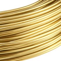 Artículo Alambre de aluminio de 2 mm, alambre artesanal, alambre decorativo dorado, 60 m, 500 g