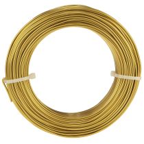 Artículo Alambre de aluminio dorado, 2 mm, 60 m, 500 g, alambre flexible para decoración y joyería.