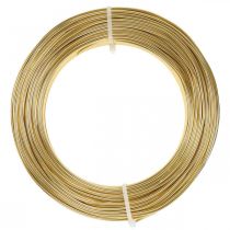 Artículo Alambre de aluminio dorado flexible de 2 mm - Alambre para manualidades, bricolaje, joyería y decoración - Robusto y dimensionalmente estable 500 g 60 m