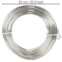 Artículo Alambre de aluminio, plateado, 3 mm, alambre para manualidades para proyectos creativos, 1 kg