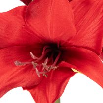 Artículo Flor artificial de amarilis roja con tallo, decoración floral para Navidad, 50 cm.