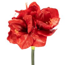 Artículo Flor de amarilis artificial, roja, de tallo largo, para jarrón y arreglos florales, 77 cm.