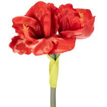 Artículo Flor de amarilis artificial, roja, de tallo largo, para jarrón y arreglos florales, 77 cm.