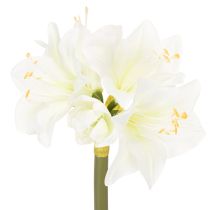 Artículo Flor artificial de amarilis, blanca, con tallo, Adviento y Navidad, 50 cm