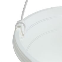 Artículo Cesta colgante para flores de 25 cm, color blanco.