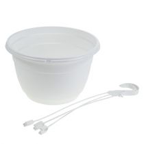 Artículo Cesta colgante de flores 25cm blanco