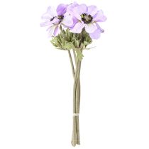 Artículo Flores de anémona artificiales en color lila, 34 cm de largo, 4 unidades.
