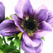Anémona artificial, flor de seda, planta artificial con flores violeta L55cm