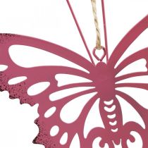 Colgante mariposa deco metal rosa rosa 8,5x9,5cm 6pcs