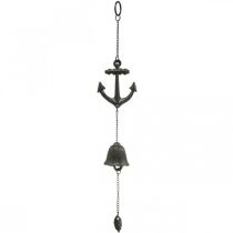 Campana de ancla de suspensión, carillón de viento de decoración marítima, hierro fundido L47.5cm