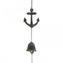 Campana de ancla de suspensión, carillón de viento de decoración marítima, hierro fundido L47.5cm