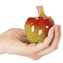 Artículo Juego de frutas artificiales: manzana y pera, artículo decorativo de otoño, 12 cm, 3 piezas.