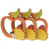 Artículo Figura decorativa otoño, manzana con erizo, decoración de madera 16,5×15cm 3uds