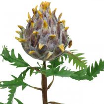 Deco alcachofa púrpura planta artificial decoración de otoño Ø7.5cm H42cm