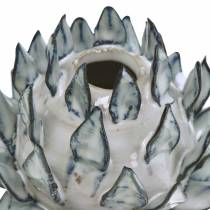 Artículo Florero decorativo arte shock cerámica azul, blanco Ø9.5cm H9cm