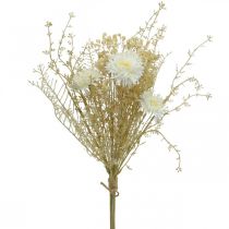 Artículo Ramo de áster artificial y gypsophila beige, blanco 43cm