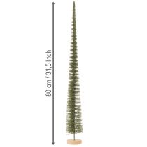 Artículo Árbol de Navidad artificial con base de madera para decoración navideña, 80 cm.