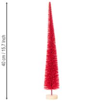 Artículo Árbol de Navidad decorativo estrecho, árbol de Navidad artificial sobre base de madera, 40 cm, 3 piezas