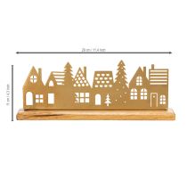 Artículo Silueta de casa para decoración de Adviento sobre base de madera de 29 cm.