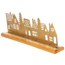 Artículo Silueta de casa para decoración de Adviento sobre base de madera de 29 cm.