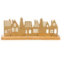 Artículo Silueta de casa para decoración de Adviento sobre base de madera de 29 cm.
