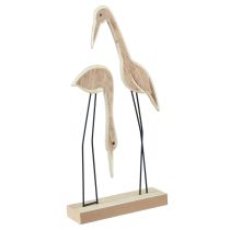 Artículo Soporte figura de madera par de grullas natural 27,5×13cm 2 piezas