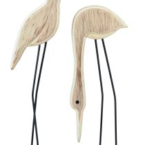 Artículo Soporte figura de madera par de grullas natural 27,5×13cm 2 piezas