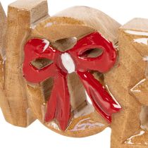 Artículo Letra Noel con lazo, decoración navideña, 18 cm